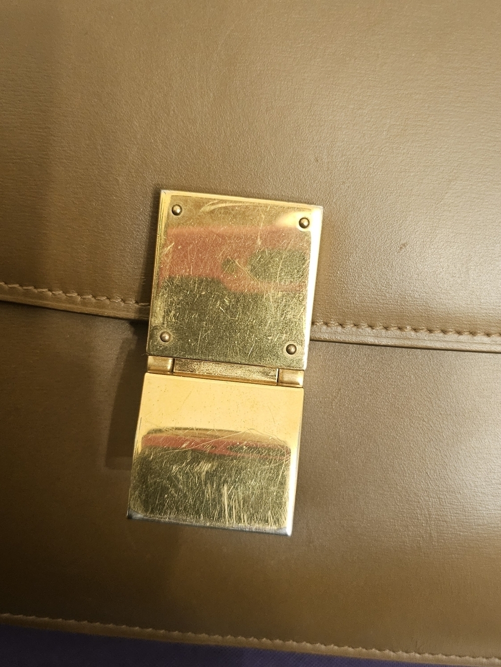 Vintage Celine Classic Box Bag Brown Smooth Calfskin Gold Hardware Crossbody - Picture 9 of 16
